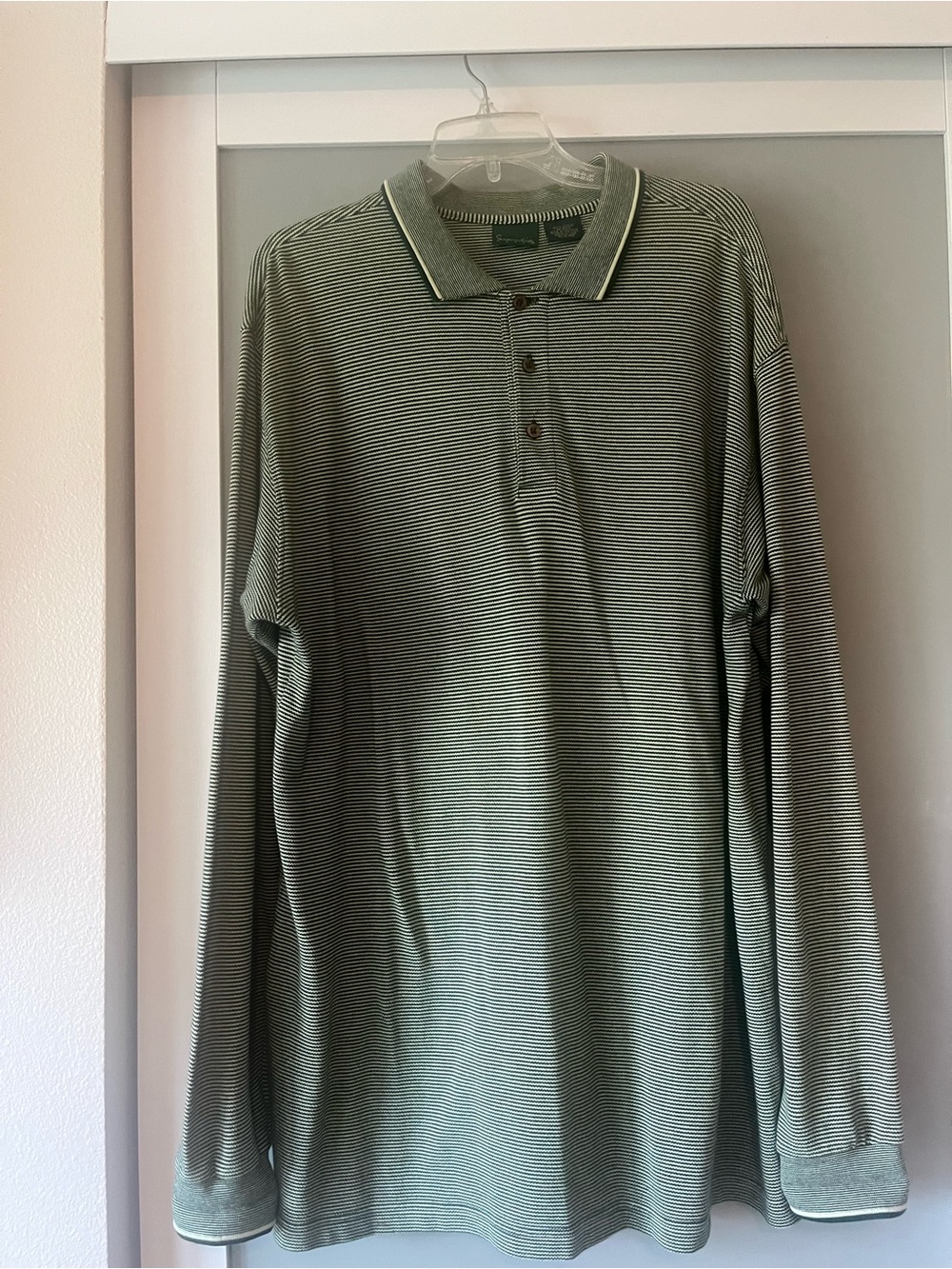 Scandia Woods 550 Long Sleeve Striped Polo Shirt - Green